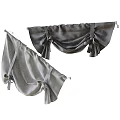 Gray And White Curtains With Bow Decorations And Various Styles For Home 3d model
