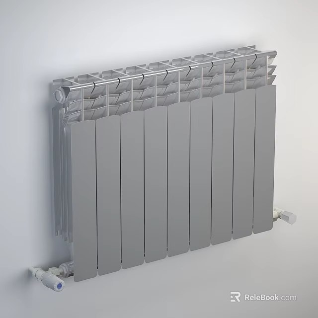 Modern Wall Mounted Radiator with Sleek Metal Design and Efficient Heating 3d model 