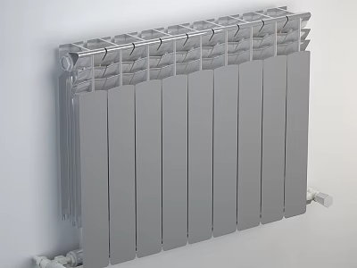 Modern Wall Mounted Radiator with Sleek Metal Design and Efficient Heating 3d model