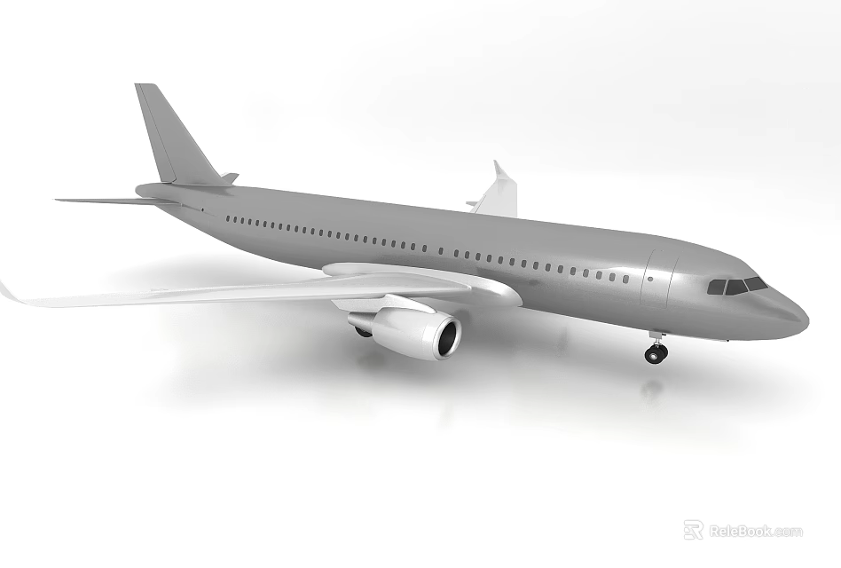 Modern Commercial Airliner With Sleek Fuselage Wings Engines Windows And Tail Design 3d model 