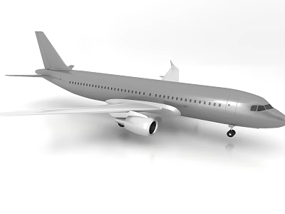 Modern Commercial Airliner With Sleek Fuselage Wings Engines Windows And Tail Design 3d model