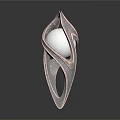 Modern Decorative Ornament Piece with Geometric Metallic Frame and White Sphere for Contemporary Interior Decoration