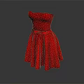 Elegant Strapless Red Dress With Bow At Waist And A Line Skirt
