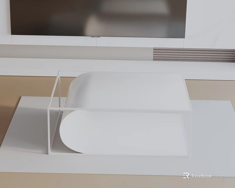 Modern Minimalist Sofa And Coffee Table Set With Clean Lines And White Surface 3d model