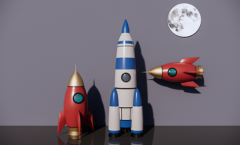 Modern ornaments Rocket ornaments 3d model