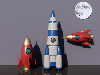 Modern ornaments Rocket ornaments 3d model