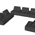 Sofa Combination Multi-person Sofa Multi-person Sofa Double Sofa 3d model