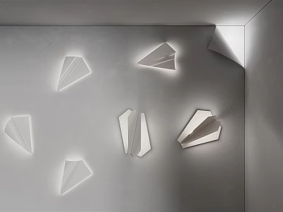 Modern wall lamp metal airplane wall lamp combination 3d model