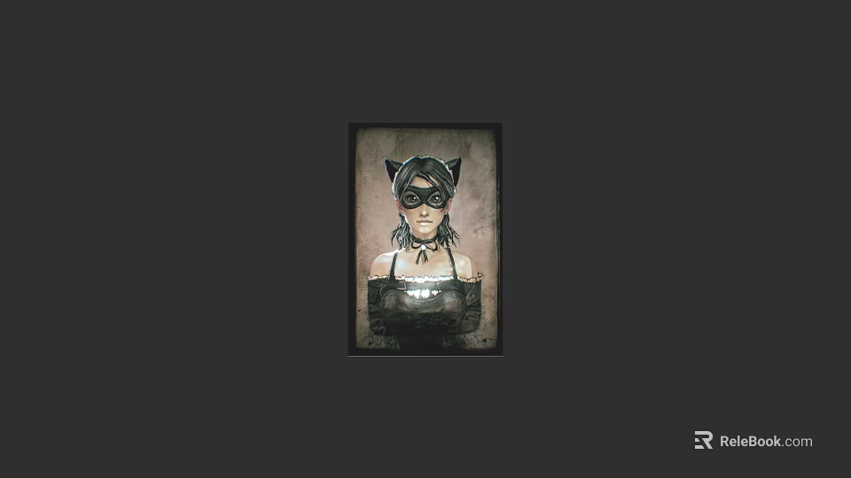 Stylish Game Movie Character With Cat Ear Headpiece In Lace Outfit And Vintage Art Style 3d model 