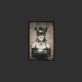 Stylish Game Movie Character With Cat Ear Headpiece In Lace Outfit And Vintage Art Style