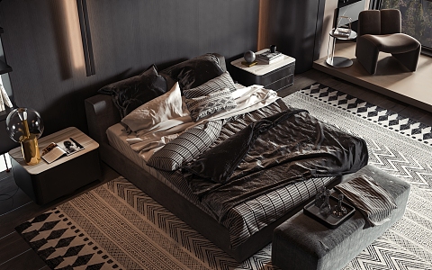 Style Commodity Bed 3d model