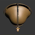 Golden Dome Shaped Decorative Household Item With Intricate Embossed Pattern 3d model