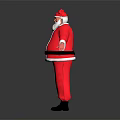 Festive Santa Claus Costume In Red With White Trim And Black Belt For Holiday Celebrations