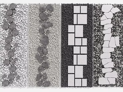 Various Stone Stepping Stones Designs For Garden Landscape Path Decoration Ideas 3d model