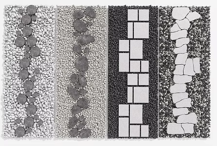 Modern outdoor landscape Ting step landscape sketch cobblestone stone road 3d model