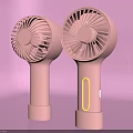 Pink Small Portable Handheld Fans With Lightweight Design And Yellow Button