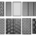 Modern Room Dividers With Various Geometric Patterns Woven Textures And Grid Designs 3d model