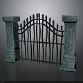 Modern Iron Gate Design With Ornate Carved Pillars And Intricate Metal Work
