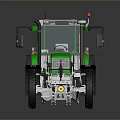 Green And White Industrial Tractor With Red Wheels Heavy Duty Design Features