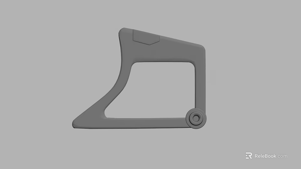 Durable Gray Mechanical Bracket Component With Circular Hole And Geometric Structure 3d model