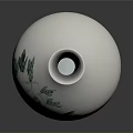 Artistic White Ceramic Vase With Green Floral Carvings Sleek Neck And Rounded Body Sculpture