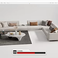 Modern sofa coffee table combination 3d model