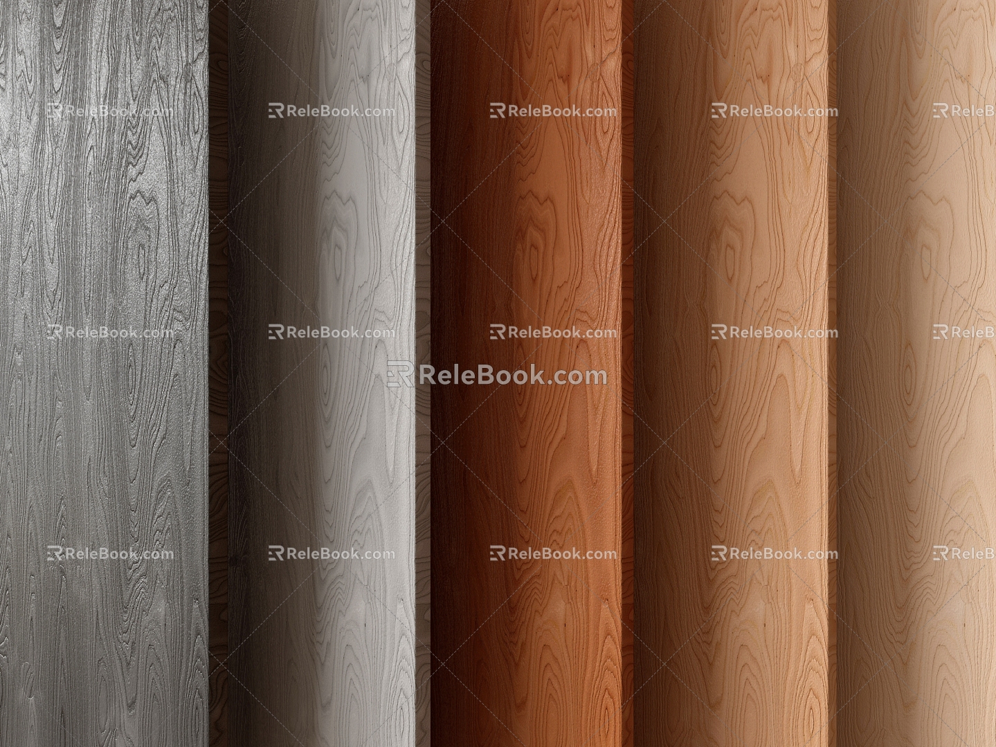 Modern wood board wood grain wainscots 3d model