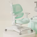 Modern Children's Chairs In Light Green And Gray With Breathable Backrest And Wheels