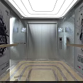 KTV Elevator Lobby With Modern Decorative Wall Art And Ambient Lighting 3d model