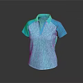 Light Blue Short Sleeve Polo Shirt With Collared V Neck Casual Style