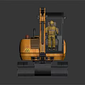 Yellow And Black Modern Tracked Excavator With Transparent Cab And Construction Features 3d model