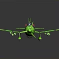 Vibrant Green Toy Airplane Model With Detailed Wings Propeller And Cockpit Design