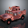 Copper Red Armored Military Style Off Road Truck With Detailed Design Features