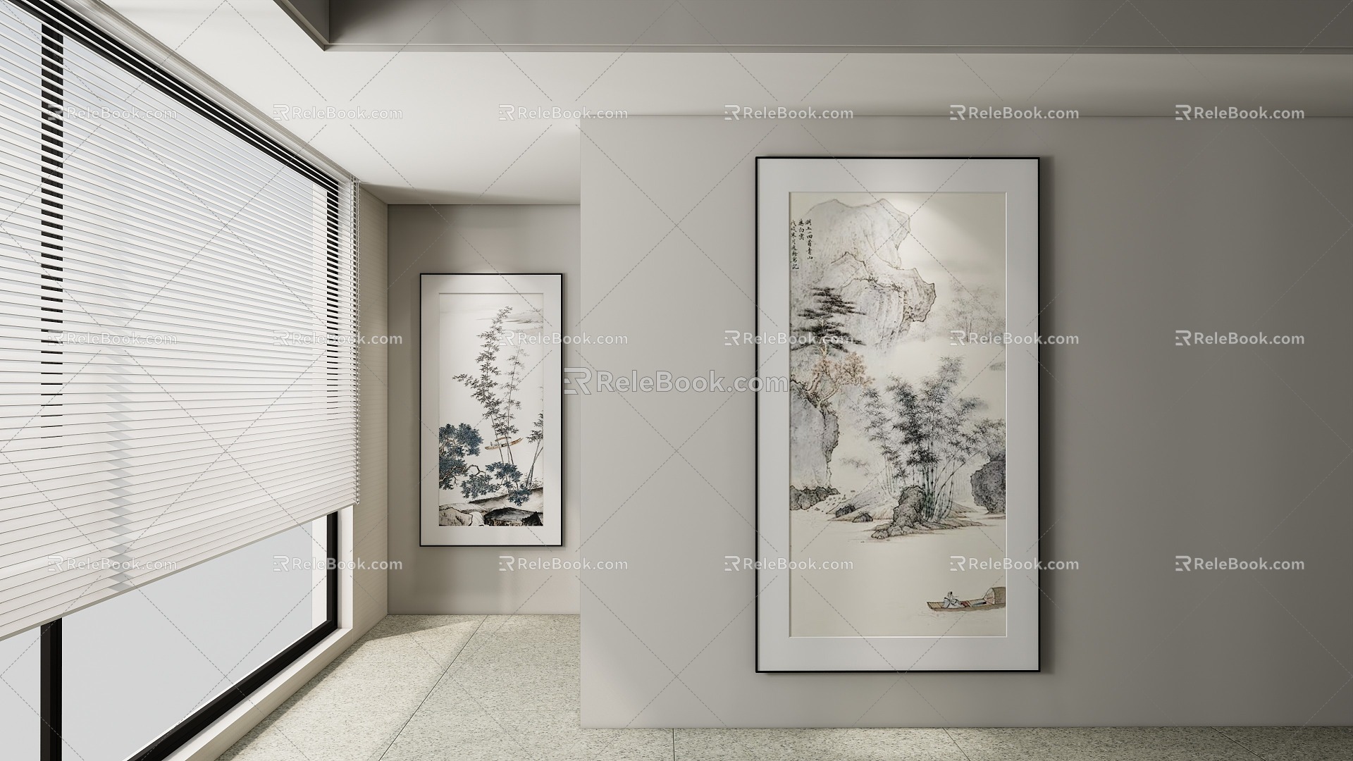 Chinese Hanging Paintings 3d model