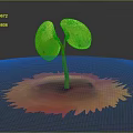 Innovative Commercial Equipment With Green Leaves Red Stem And Orange Abstract Base