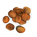 Fresh Walnuts In Green Glass Bowl With Some Scattered Outside On Dark Surface