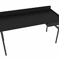 Minimalist Modern Dressing Table With Black Tabletop And Metal Frame Structure 3d model