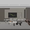 Elegant Modern Living And Dining Room Interior Design With Cozy Soft Furnishings And Warm Lighting