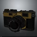 Vintage Nikon Electronic Camera With Yellow And Black Body And Lens