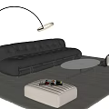 Modern Italian Sofa Coffee Table Combo 3d model