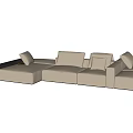 Poliform Beige Sectional Sofa with Modular Design and Comfortable Cushions