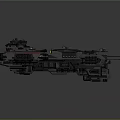 Futuristic Large Starship Model With Detailed Military Structure And Engine Systems
