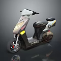 Stylish KYMCO Scooter With Black And White Body Yellow Accents Headlight And Seat