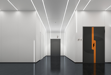 modern elevator hall 3d model