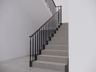 modern stair handrail 3d model
