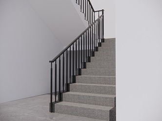 modern stair handrail 3d model