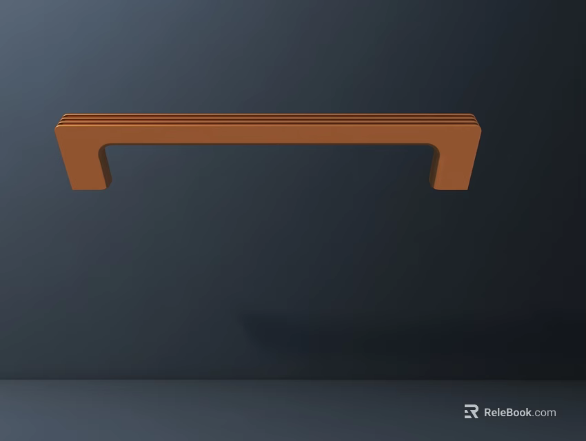 Sleek Orange Door Handle Design Against Dark Background For Modern Home 3d model 
