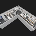 Modern Specialty Store Interior With Bright Lighting Appliance Displays And Shelves