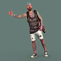 Men's Characters Single Passers-by Taxi Passers-by wave Crowd Winter Characters Leisure Characters 3d model