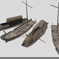 Traditional Wooden Boats With Classic Design Floating On Calm Water With Reflection